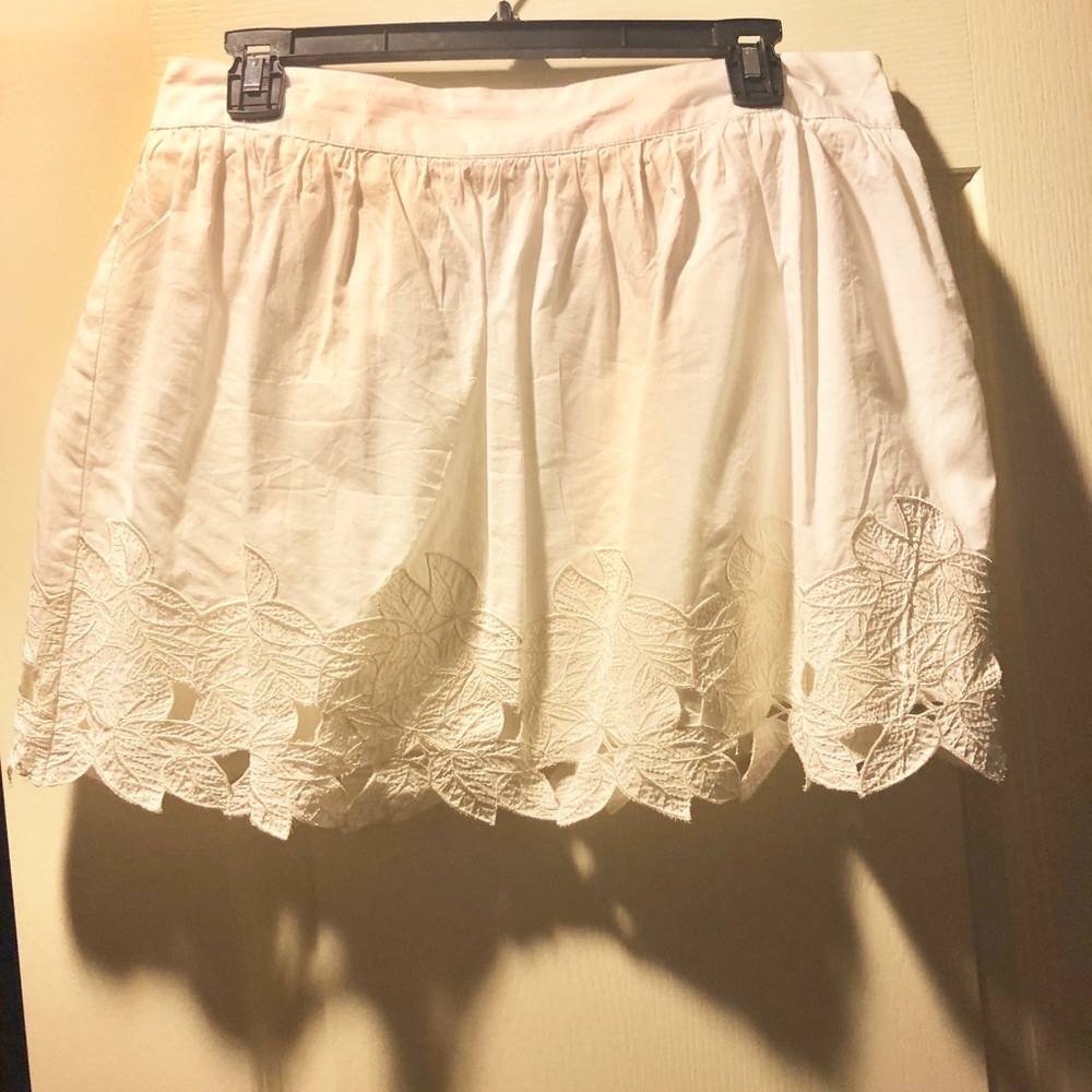 White mini skirt